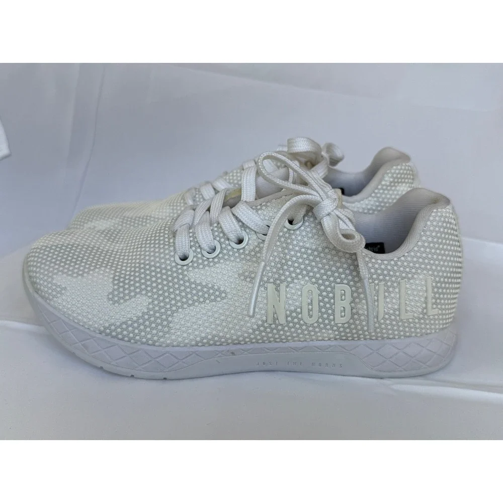 NOBULL SuperFabric Trainer Camo White Grey Cross Training Shoes Women's Sz5